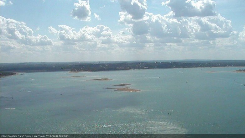 Lake Travis webcam, August 4, 2018 3:30 PM CT
