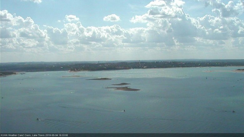 Lake Travis webcam, August 4, 2018 3:35 PM CT