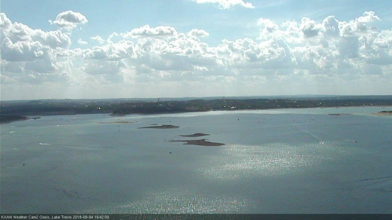 Lake Travis webcam, August 4, 2018 3:45 PM CT