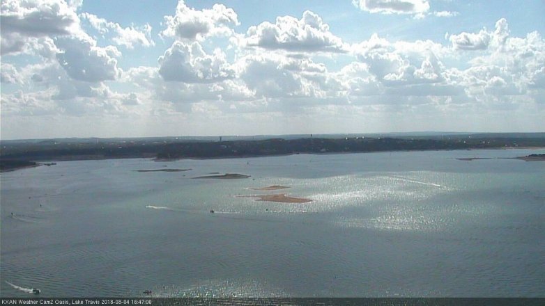 Lake Travis webcam, August 4, 2018 3:50 PM CT