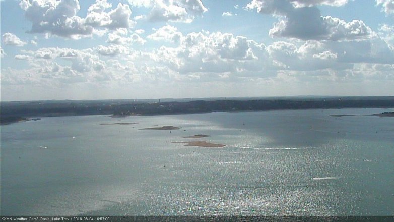 Lake Travis webcam, August 4, 2018 4:00 PM CT