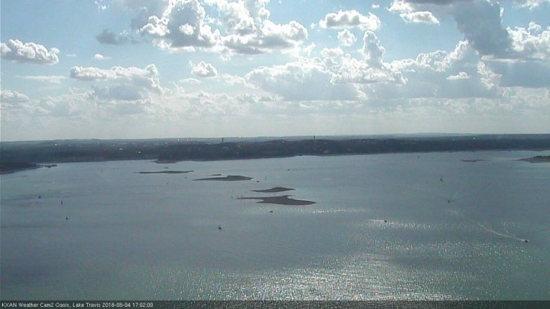Lake Travis webcam, August 4, 2018 4:05 PM CT