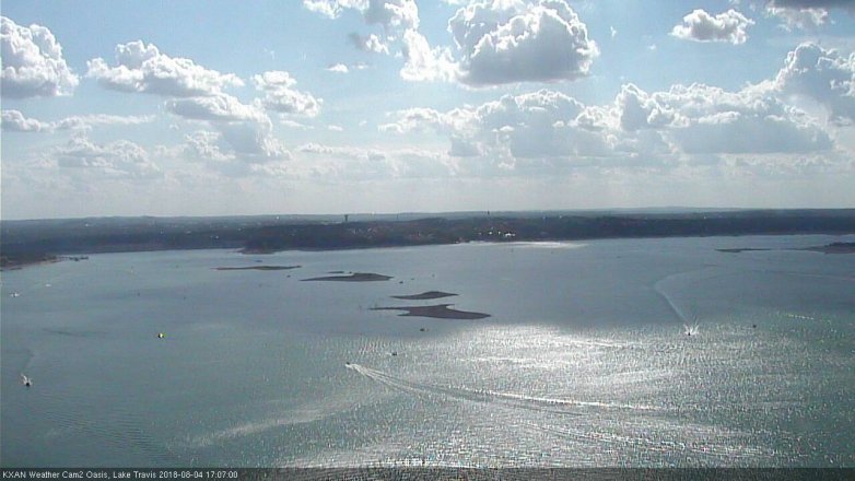 Lake Travis webcam, August 4, 2018 4:10 PM CT