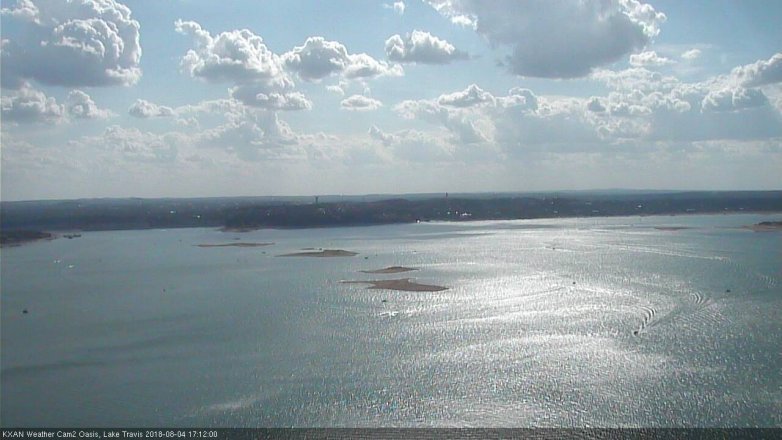 Lake Travis webcam, August 4, 2018 4:15 PM CT
