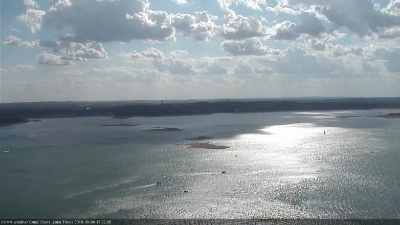 Lake Travis webcam, August 4, 2018 4:25 PM CT