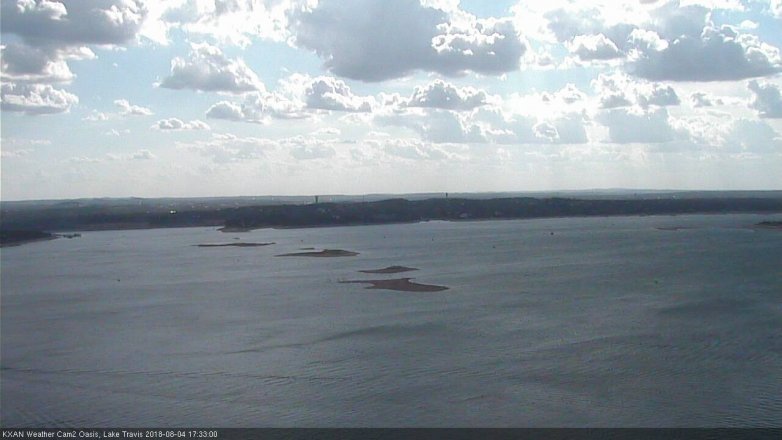 Lake Travis webcam, August 4, 2018 4:35 PM CT