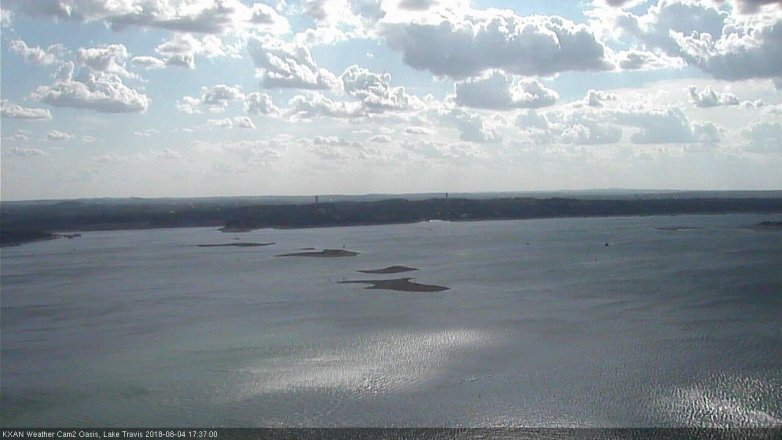 Lake Travis webcam, August 4, 2018 4:40 PM CT