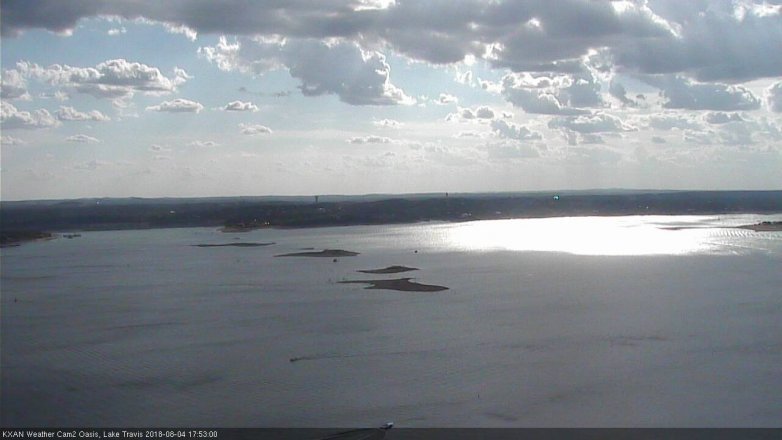 Lake Travis webcam, August 4, 2018 4:55 PM CT