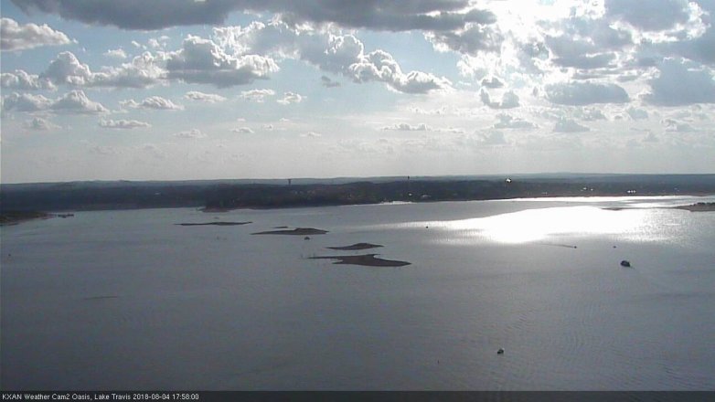 Lake Travis webcam, August 4, 2018 5:00 PM CT