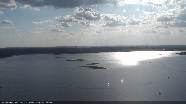 Lake Travis webcam, August 4, 2018 5:10 PM CT