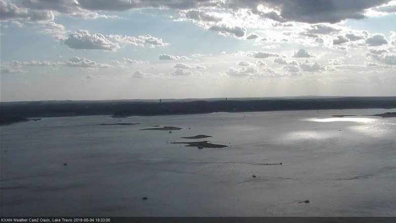 Lake Travis webcam, August 4, 2018 5:35 PM CT