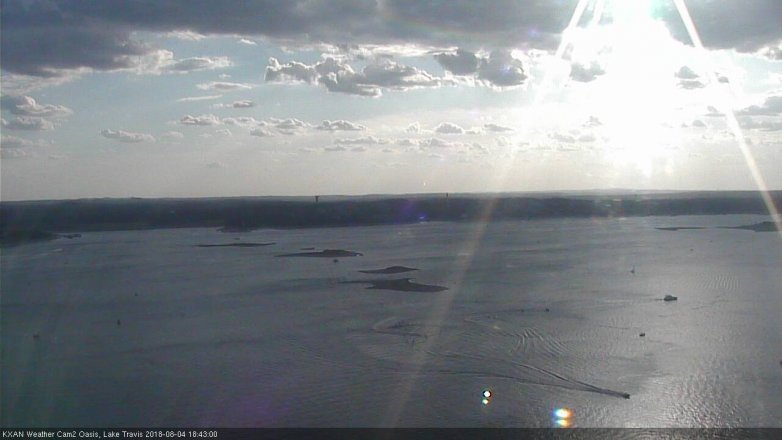 Lake Travis webcam, August 4, 2018 5:45 PM CT