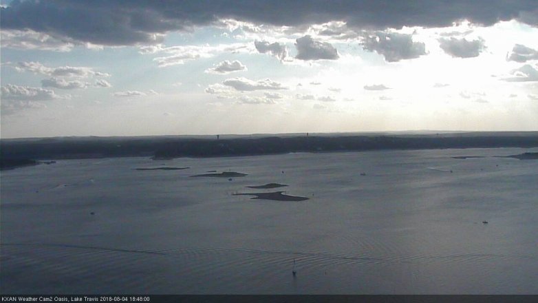 Lake Travis webcam, August 4, 2018 5:50 PM CT