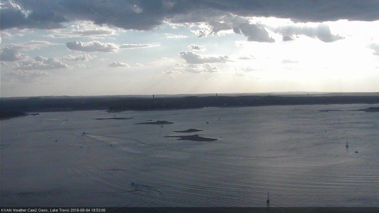 Lake Travis webcam, August 4, 2018 5:55 PM CT