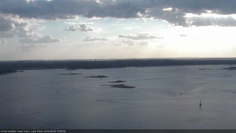Lake Travis webcam, August 4, 2018 6:00 PM CT