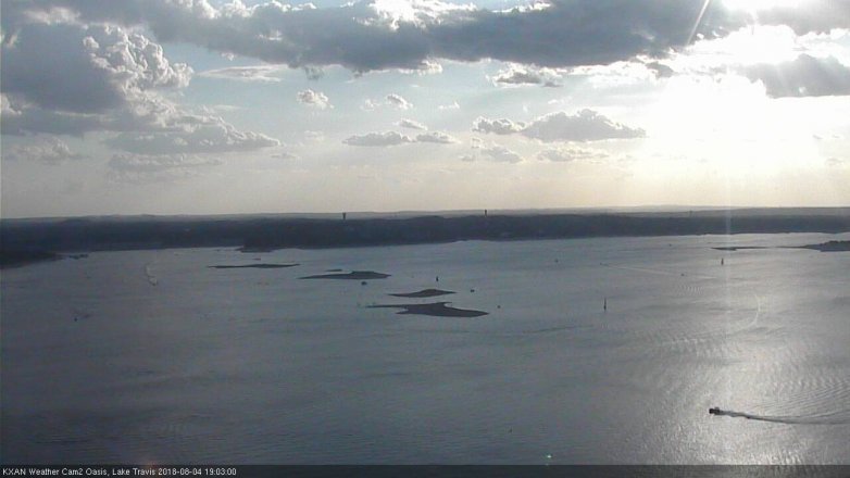Lake Travis webcam, August 4, 2018 6:05 PM CT
