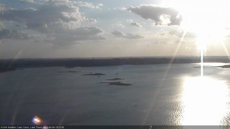 Lake Travis webcam, August 4, 2018 6:15 PM CT