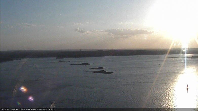 Lake Travis webcam, August 4, 2018 6:40 PM CT