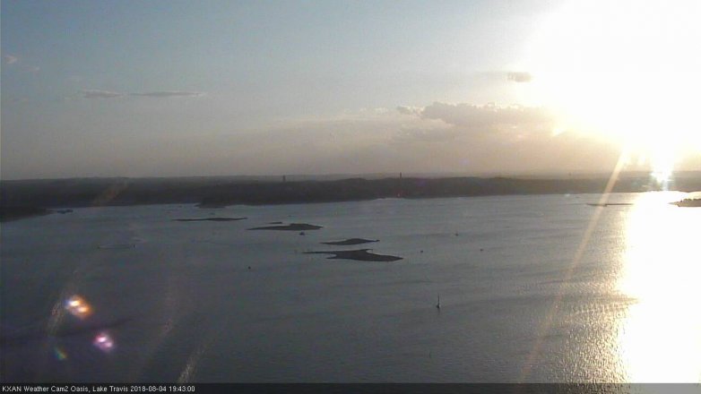 Lake Travis webcam, August 4, 2018 6:45 PM CT
