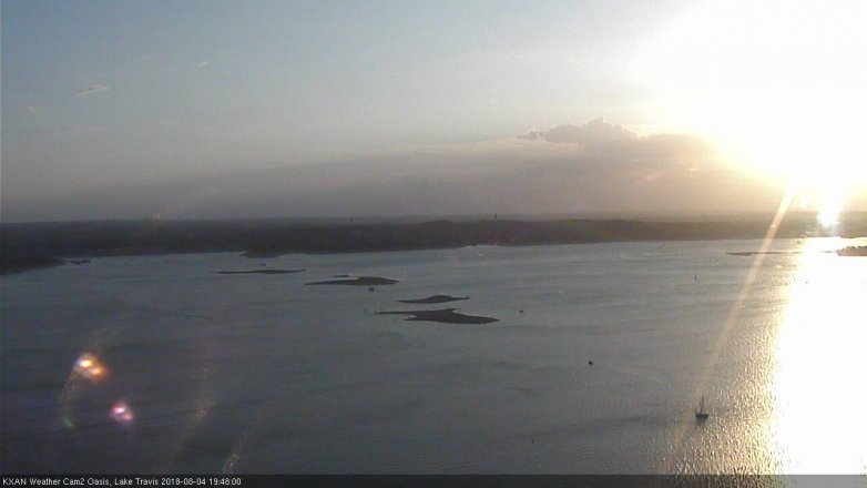 Lake Travis webcam, August 4, 2018 6:50 PM CT