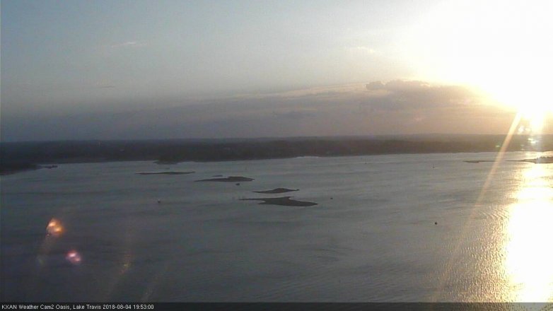 Lake Travis webcam, August 4, 2018 6:55 PM CT