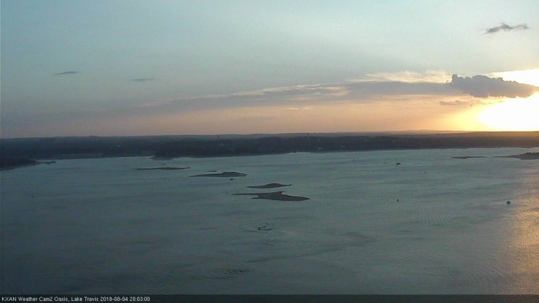 Lake Travis webcam, August 4, 2018 7:05 PM CT