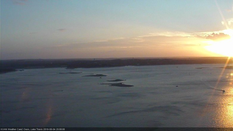 Lake Travis webcam, August 4, 2018 7:10 PM CT