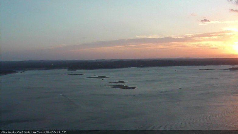Lake Travis webcam, August 4, 2018 7:20 PM CT