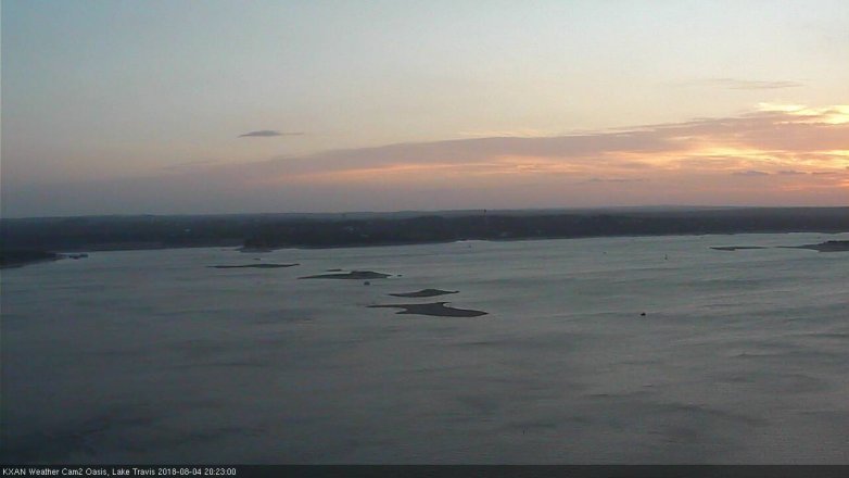Lake Travis webcam, August 4, 2018 7:25 PM CT