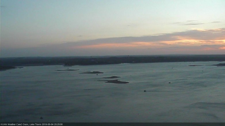 Lake Travis webcam, August 4, 2018 7:30 PM CT