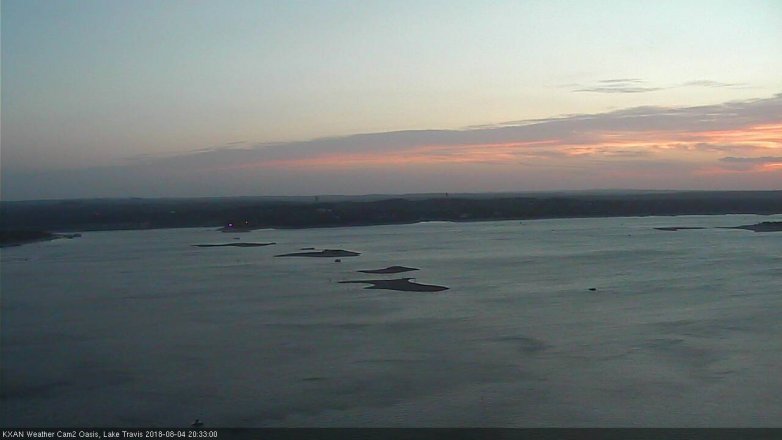 Lake Travis webcam, August 4, 2018 7:35 PM CT