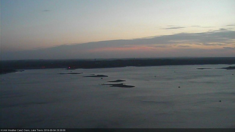 Lake Travis webcam, August 4, 2018 7:40 PM CT