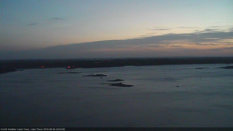 Lake Travis webcam, August 4, 2018 7:45 PM CT