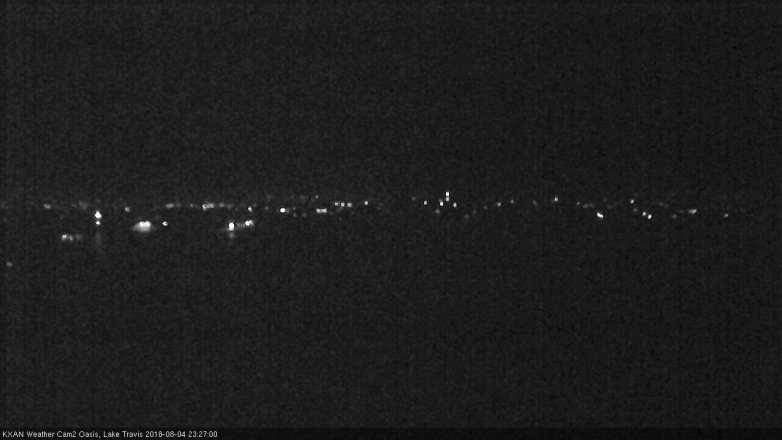 Lake Travis webcam, August 4, 2018 10:30 PM CT