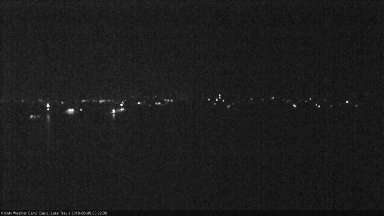 Lake Travis webcam, August 4, 2018 11:25 PM CT