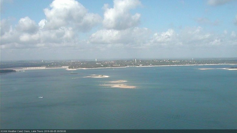 Lake Travis webcam, August 5, 2018 9:00 AM CT