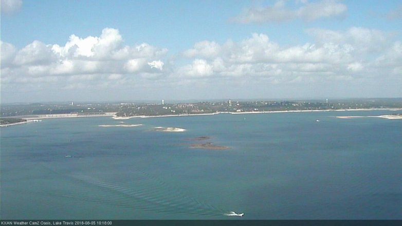 Lake Travis webcam, August 5, 2018 9:20 AM CT