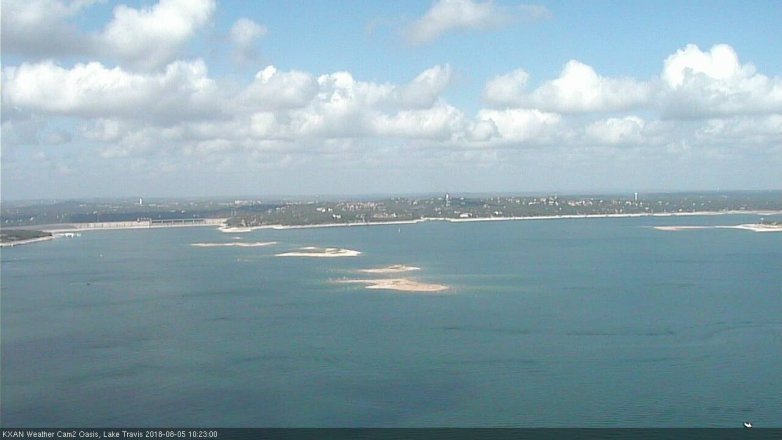 Lake Travis webcam, August 5, 2018 9:25 AM CT