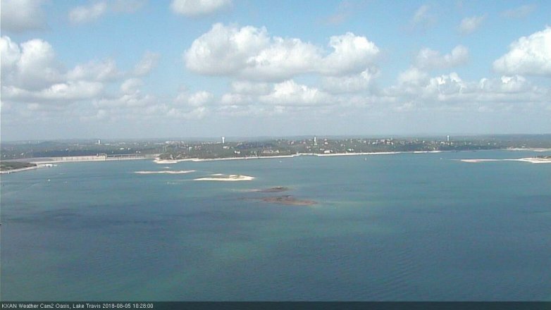 Lake Travis webcam, August 5, 2018 9:30 AM CT