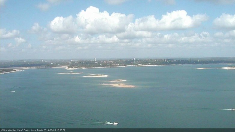 Lake Travis webcam, August 5, 2018 9:40 AM CT