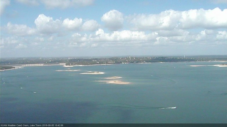 Lake Travis webcam, August 5, 2018 9:45 AM CT