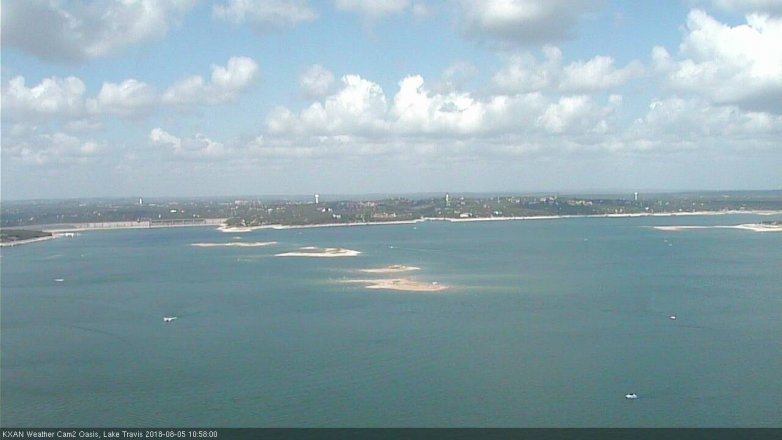Lake Travis webcam, August 5, 2018 10:00 AM CT