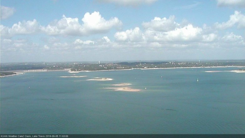 Lake Travis webcam, August 5, 2018 10:05 AM CT
