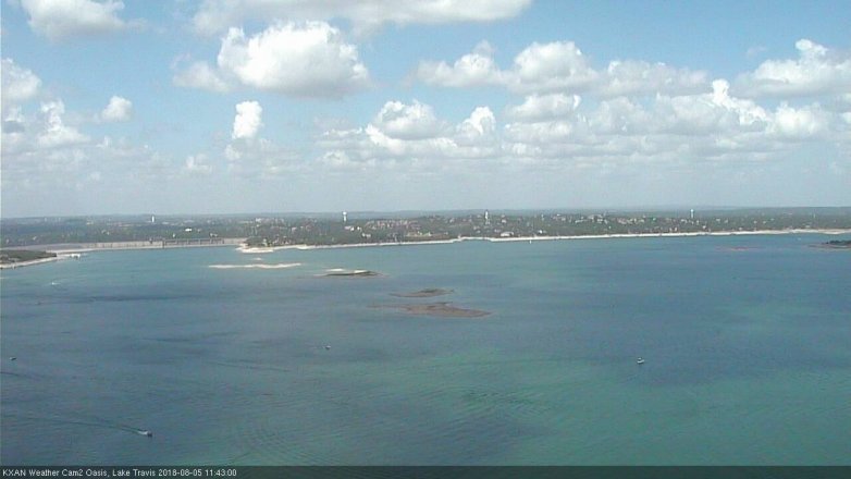 Lake Travis webcam, August 5, 2018 10:45 AM CT