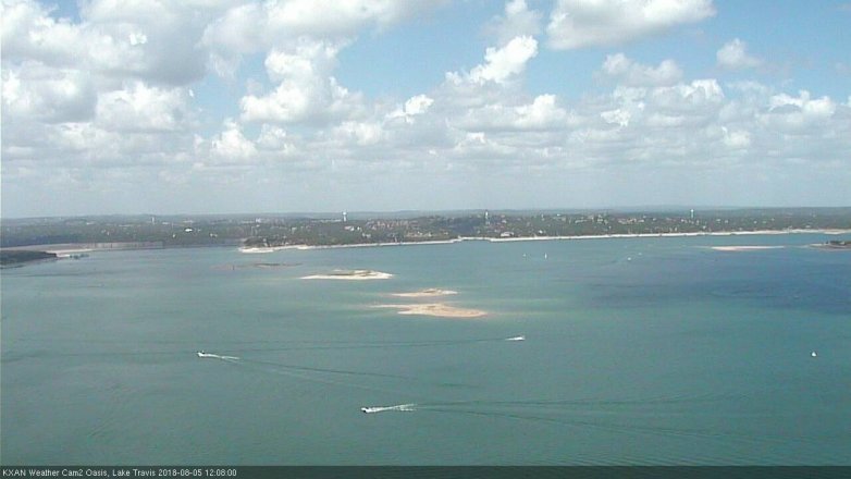 Lake Travis webcam, August 5, 2018 11:10 AM CT