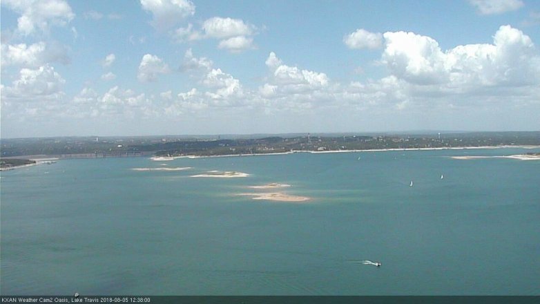 Lake Travis webcam, August 5, 2018 11:40 AM CT