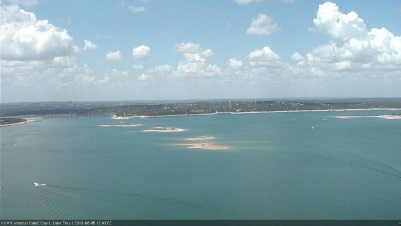 Lake Travis webcam, August 5, 2018 11:45 AM CT