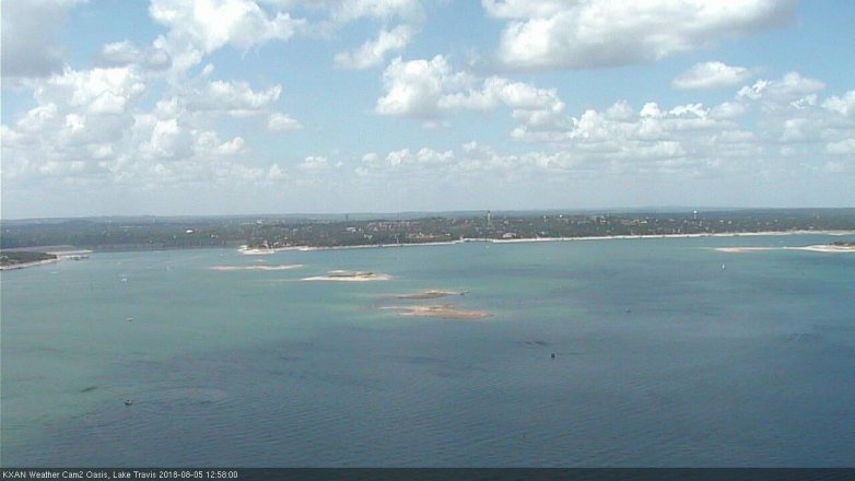 Lake Travis webcam, August 5, 2018 12:00 PM CT