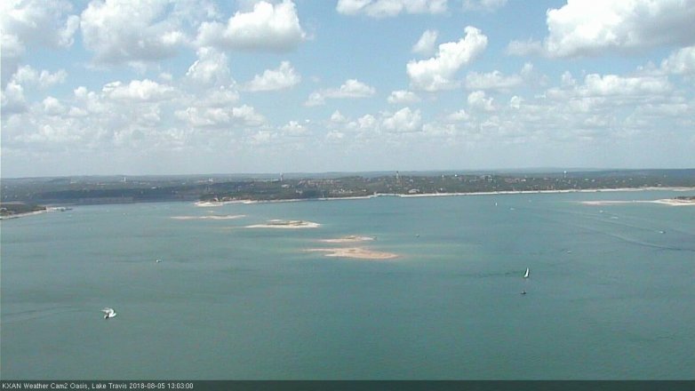 Lake Travis webcam, August 5, 2018 12:05 PM CT
