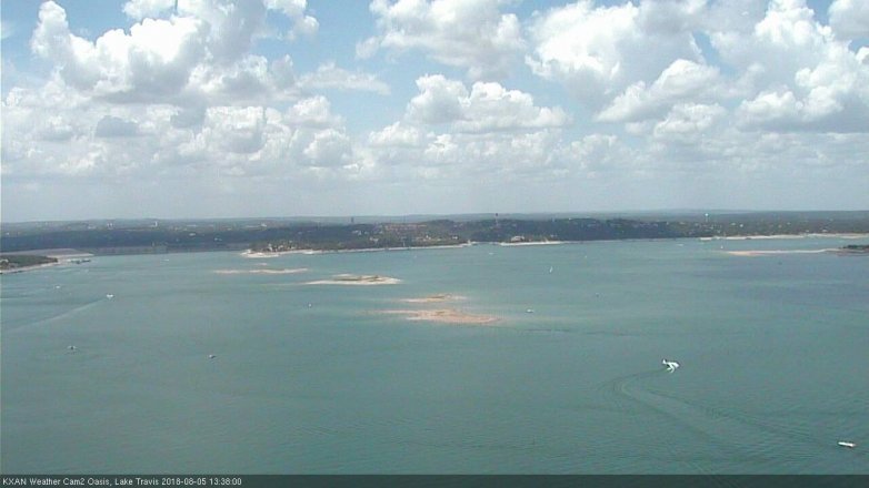 Lake Travis webcam, August 5, 2018 12:40 PM CT